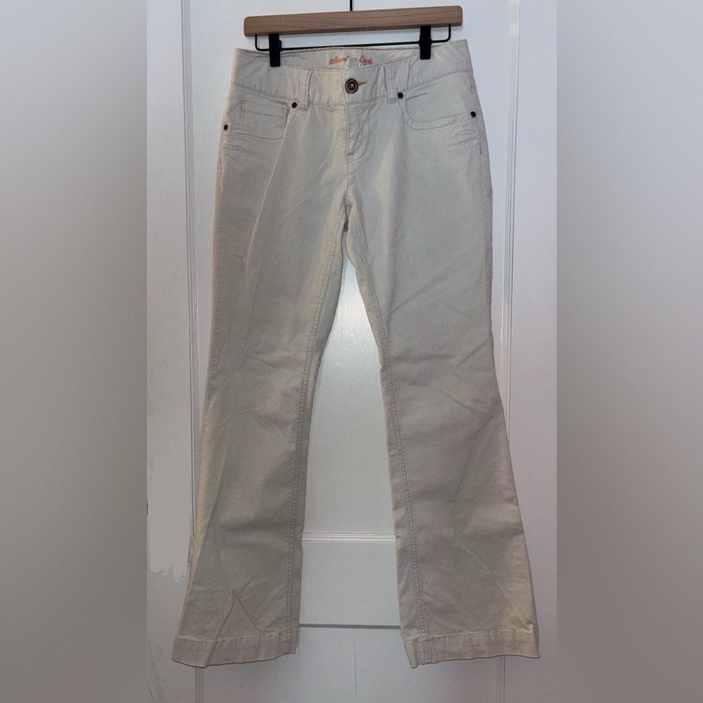 Vintage Y2K American Eagle Corduroy Mid-Rise White Pants - Picture 2 of 13